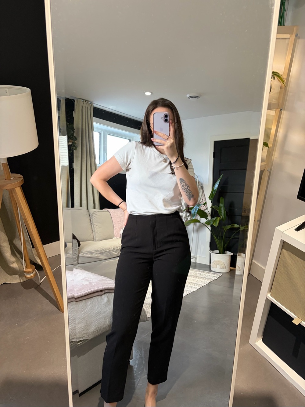Dynamite Black Straight-Leg Pants